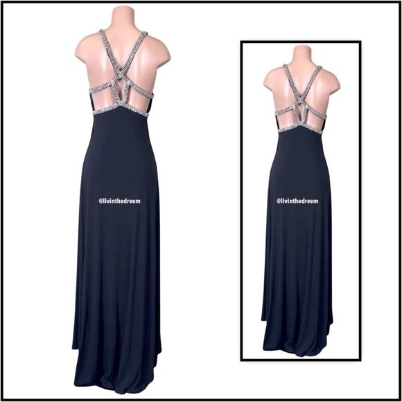 Sky Black Rhinestone Maxi Dress $199 - Picture 6 of 12